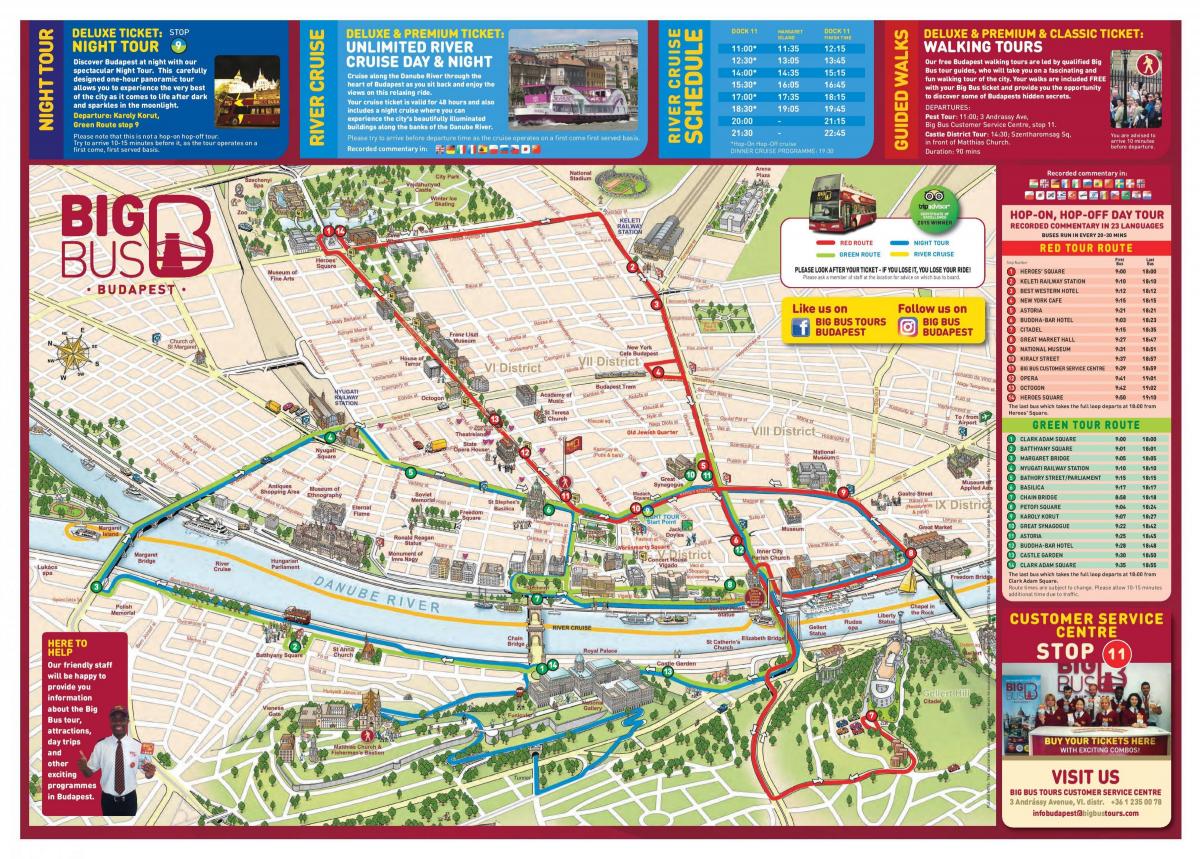 budapest big bus tour mapa