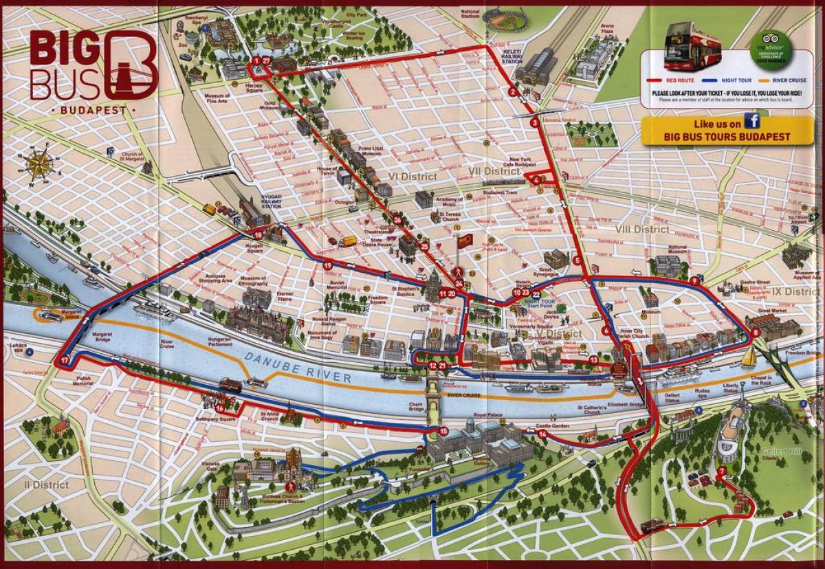 big bus tours en budapest mapa
