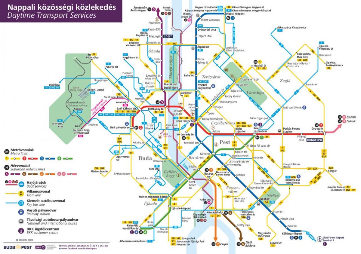autobús mapa de budapest