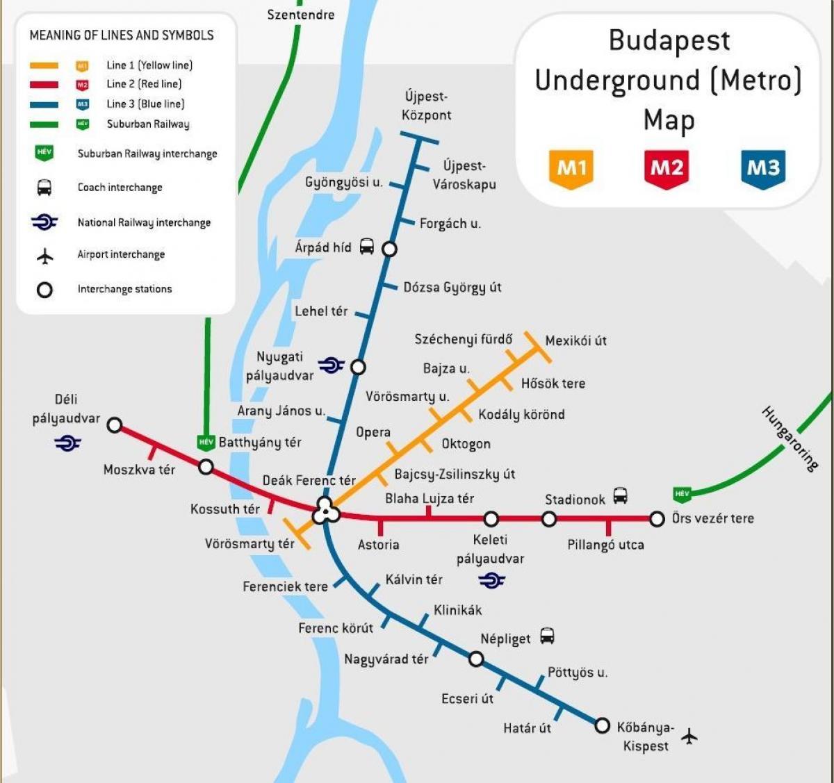 el tranvía 2 mapa de budapest