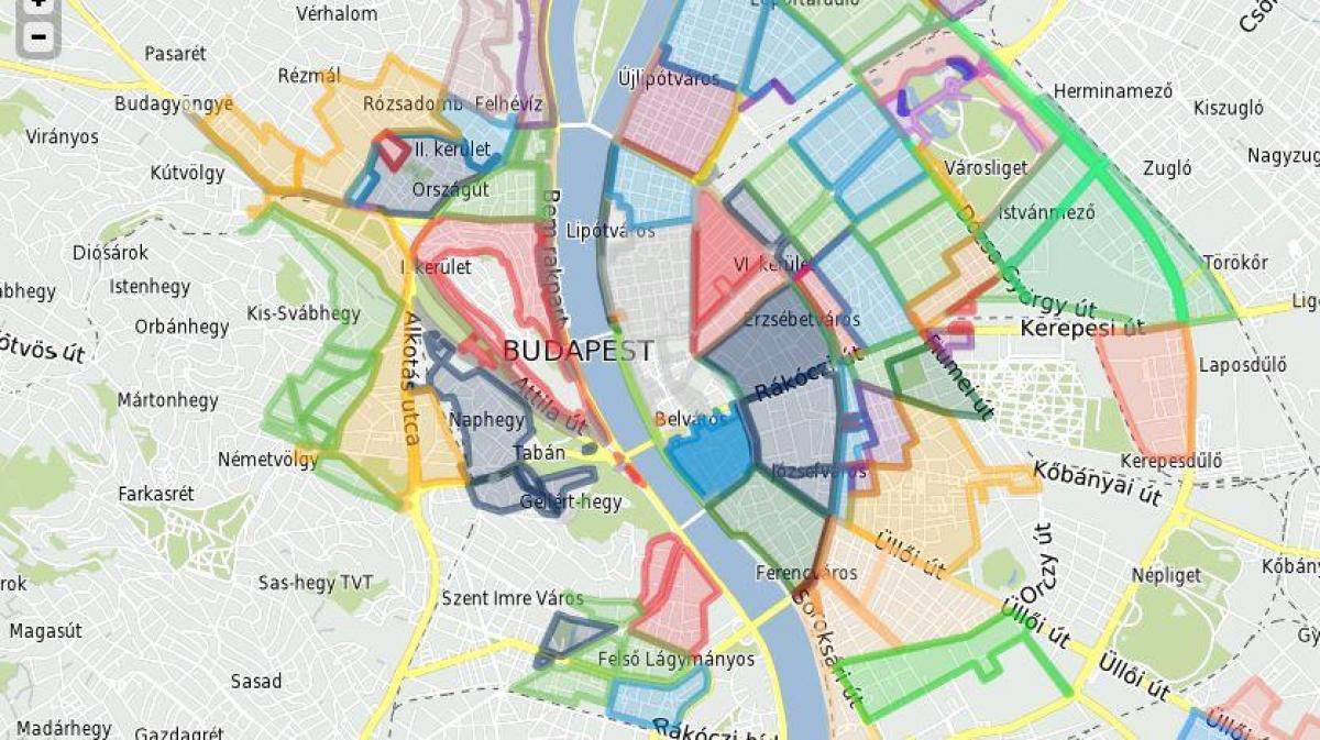 las zonas de aparcamiento de budapest mapa