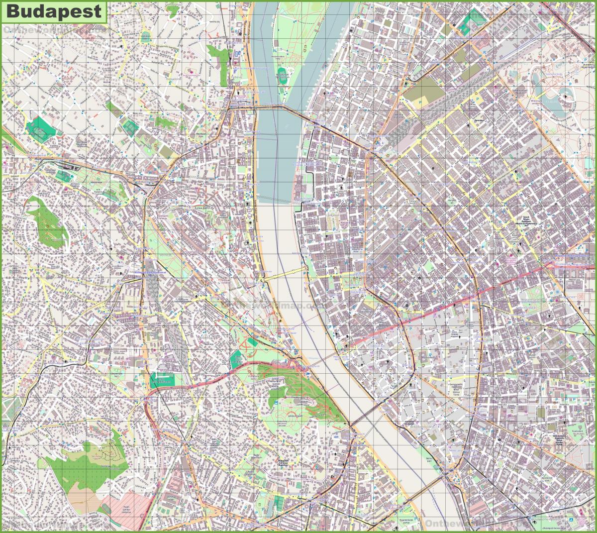mapa de calle de budapest, hungría