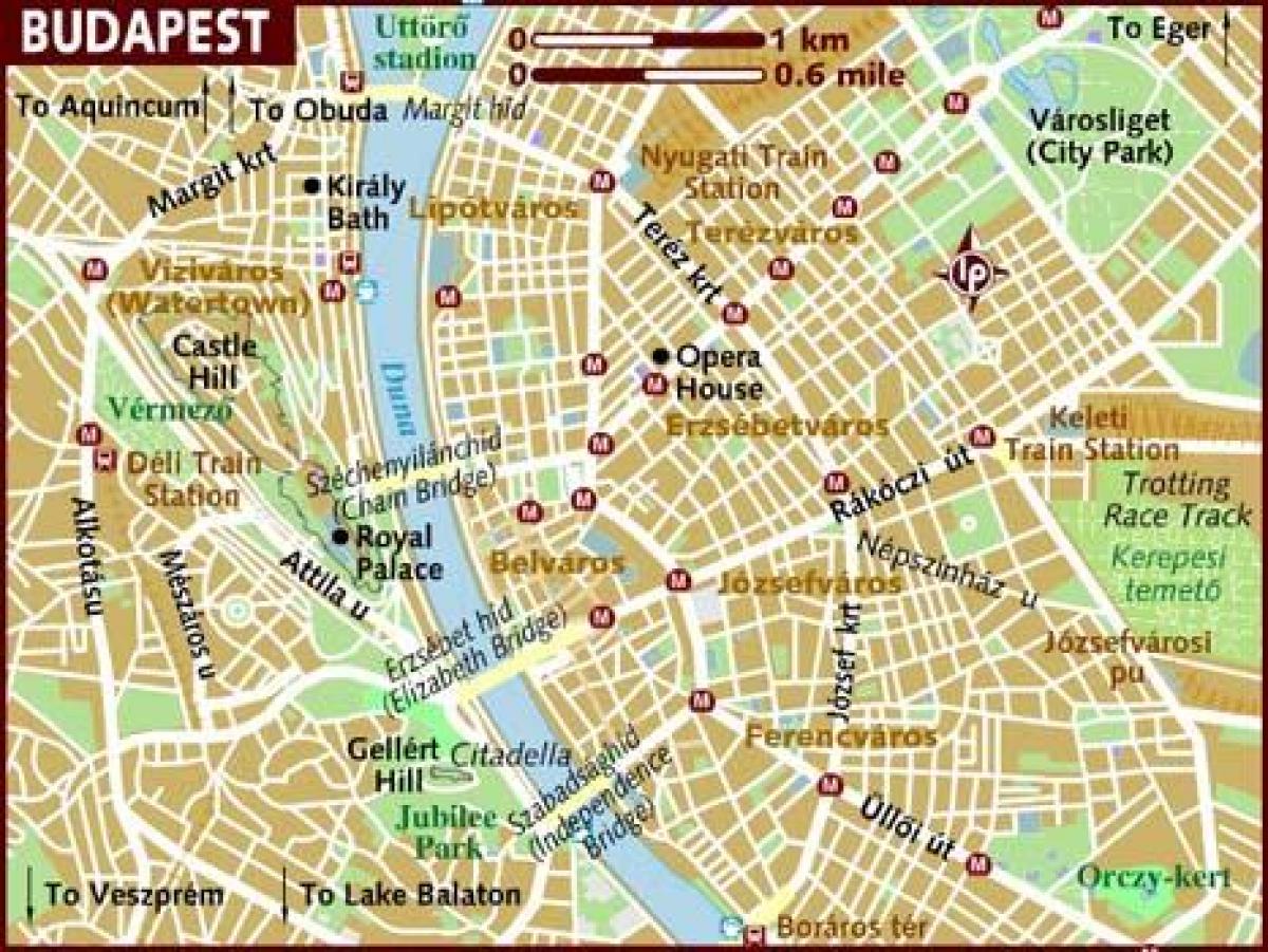 mapa de la ciudad de budapest, hungría