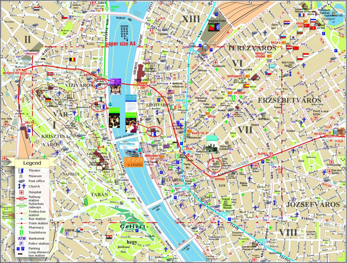 mapa de calle de budapest centro de la ciudad