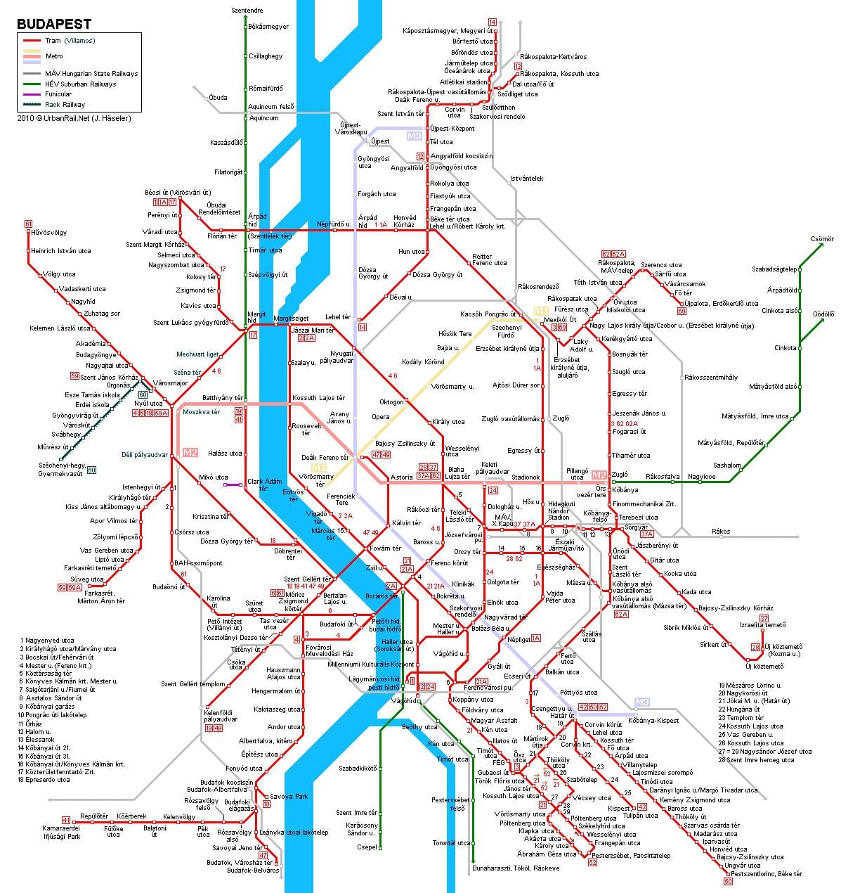 metro de budapest mapa