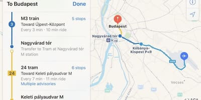 Budapest kelenfold de la estación de tren mapa