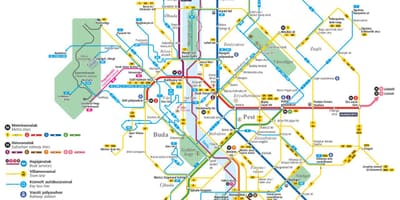 Autobús mapa de budapest