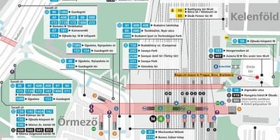 Mapa de budapest kelenfoe de la estación de