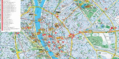 Mapa turístico de la ciudad de Budapest