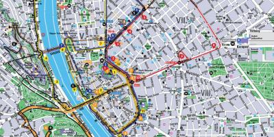 Budapest bus hop on hop off mapa