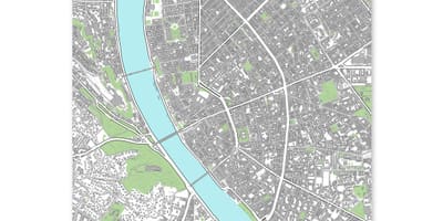 Mapa de budapest impresión de mapa de