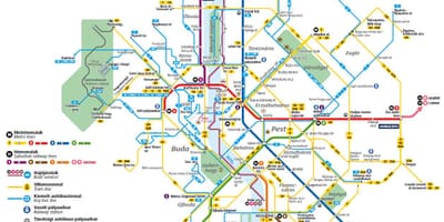 Budapest líneas de autobús mapa