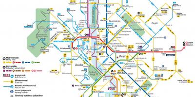 Budapest líneas de autobús mapa